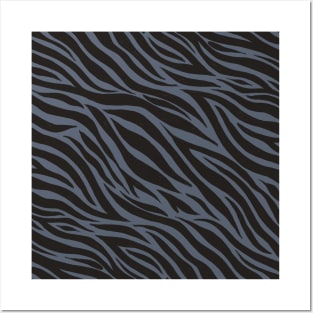 Zebra Print Pattern (BLUE) Posters and Art